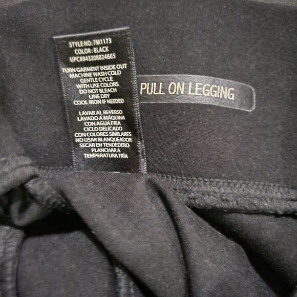 Seven7 Black Pull on Legging Ponte 4 Way Stretch Pants Scallop Hem, Sz S - Picture 6 of 8